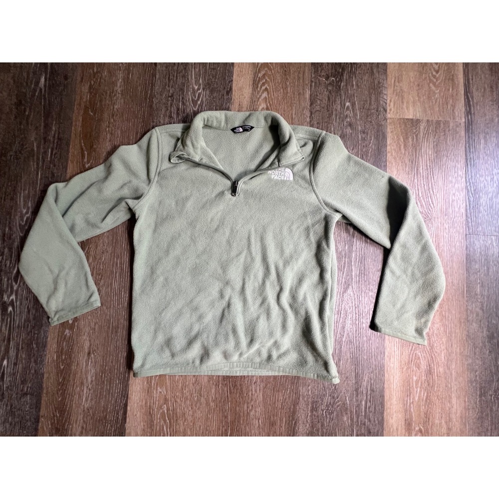 The North Face Fleece Pullover Youth Large‎ L/12 Green Glacier 1/4 Zip 1363